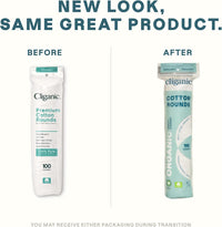 Cliganic Organic Cotton Rounds (300 Count) Makeup Remover Pads, Hypoallergenic, Lint-Free | 100% Pure Cotton (Packaging May Vary)