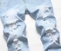 HENGAO Boy's Distressed Ripped Skinny Jeans