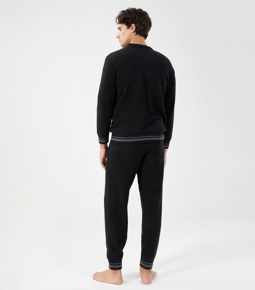 DAVID ARCHY Mens Pajamas Set Ultra-Soft Fleece Pajamas Warm Sleepwear Long Sleeve Lounge Set with Pockets