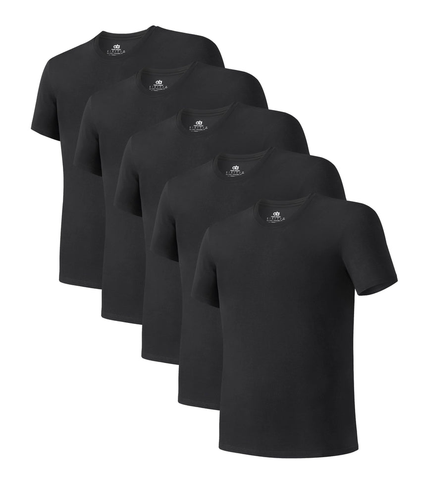 DAVID ARCHY Men's Undershirt Bamboo Rayon Moisture-Wicking Crewneck T-Shirts Stretch Tees for Men, 3 or 5 Pack