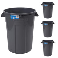 Magnum Gray 44 Gallon Trash Can, Construction Grade, Heavy Duty Plastic, Jobsite Ready for Handling and Holding Garbage CMTC-C000-44G04 (4 Pack)