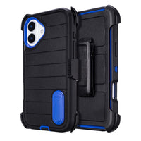 for Phone Case iPhone 16 Plus Case Black with Belt Clip Heavy Duty Holster for ShockPlusof Cases,3 Layers of Sturdy,Military Grade Defender Cover for iPhone 16 Plus Cases Black 6.7 Inch