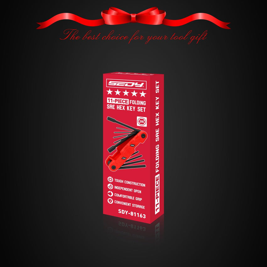 SEDY 32-Piece Hex Key Wrench Set, Metric and SAE Allen Wrenches (0.028-3/8 inch, 0.7-10 mm) L Shape Allen Keys, Chrome Vanadium Steelwith 2x Extension Handle