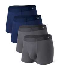 DAVID ARCHY Men's Underwear Trunks Modal Support Pouch Ultra Soft Breathable Seamless Underwear for Men 4 Pack