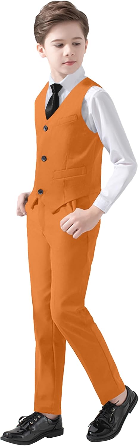 Boys Suits 5 Piece Slim Fit Suit for Kids Formal Ring Bearer Suits