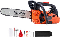VEVOR 20inch 62CC Gas Powered Chainsaw, 3.8 HP 2 Stroke Engine Gas Power Chainsaws with Non-Slip Handle, Gas Chainsaws with Dual Fuel Tanks, For Wood Cutting, Tree Trimming, and Land Clearing