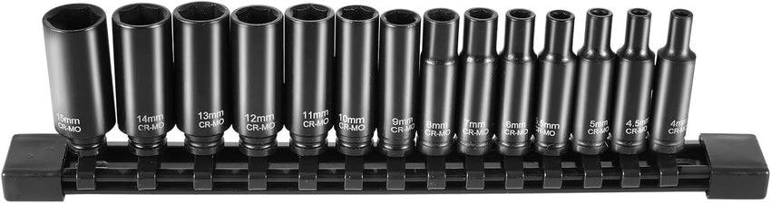 VEVOR Impact Socket Set 3/4 Inches 29 Piece Impact Sockets, 6-Point Sockets, Rugged Construction, CR-M0, 3/4 Inches Drive Socket Set Impact SAE 3/4 inch - 2-1/2 inch, with a Storage Cage