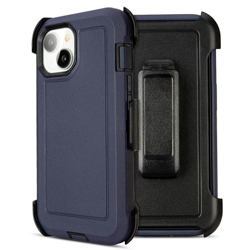 Shockproof Case for iPhone 16 Plus, Heavy Duty, Anti-Drop, 3 Layers, Grey with Belt Clip