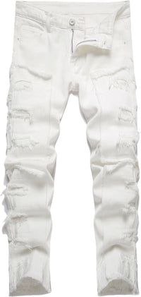 FREDD MARSHALL Boy's Skinny Fit Ripped Destroyed Distressed Fashion Kids Denim Jeans Pants