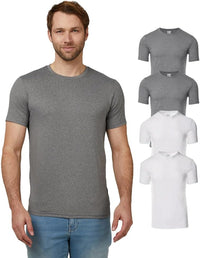 32 Degrees Mens 4 Pack Cool Crewneck T-Shirt | Anti-Odor | Quick Drying | 4-Way Stretch