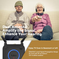 1Mii B06TX Bluetooth 5.2 Transmitter for TV to Wireless Headphone/Speaker, Bluetooth Adapter for TV w/Volume Control, AUX/RCA/Optical/Coaxial Audio Inputs, Plug n Play, aptX Low Latency & HD