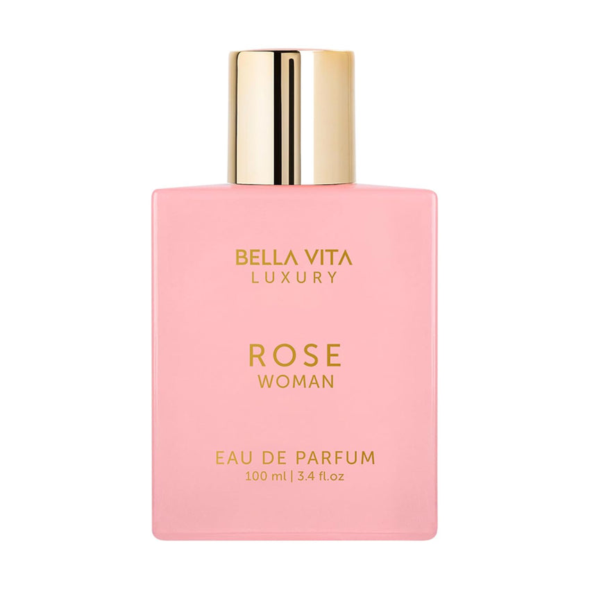 BellaVita Luxury ROSE Perfume for Women (100ml) | Floral, Oriental & Sweet Fragrance | Notes: Amber, Vanilla, Black Currant, Rose, Jasmine | Premium French Floral Fragrance