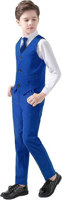 Boys Suits 5 Piece Slim Fit Suit for Kids Formal Ring Bearer Suits