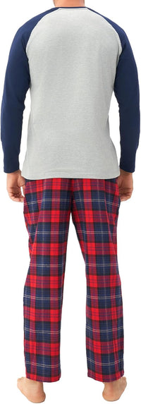 DAVID ARCHY Mens Pajamas Set - Soft Pj Sets for Men Long Sleeve Pajamas Men Cotton Mens Pjs Sets Loungewear with Pockets