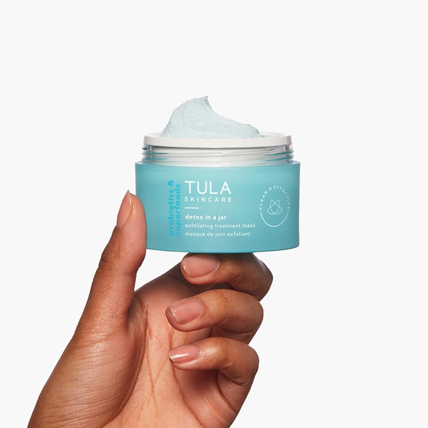 TULA Skin Care Detox in a Jar - Exfoliating Treatment Mask with Hydrating Vitamin E, Soybean Oil and Bentonite Clay, 1.7 oz.