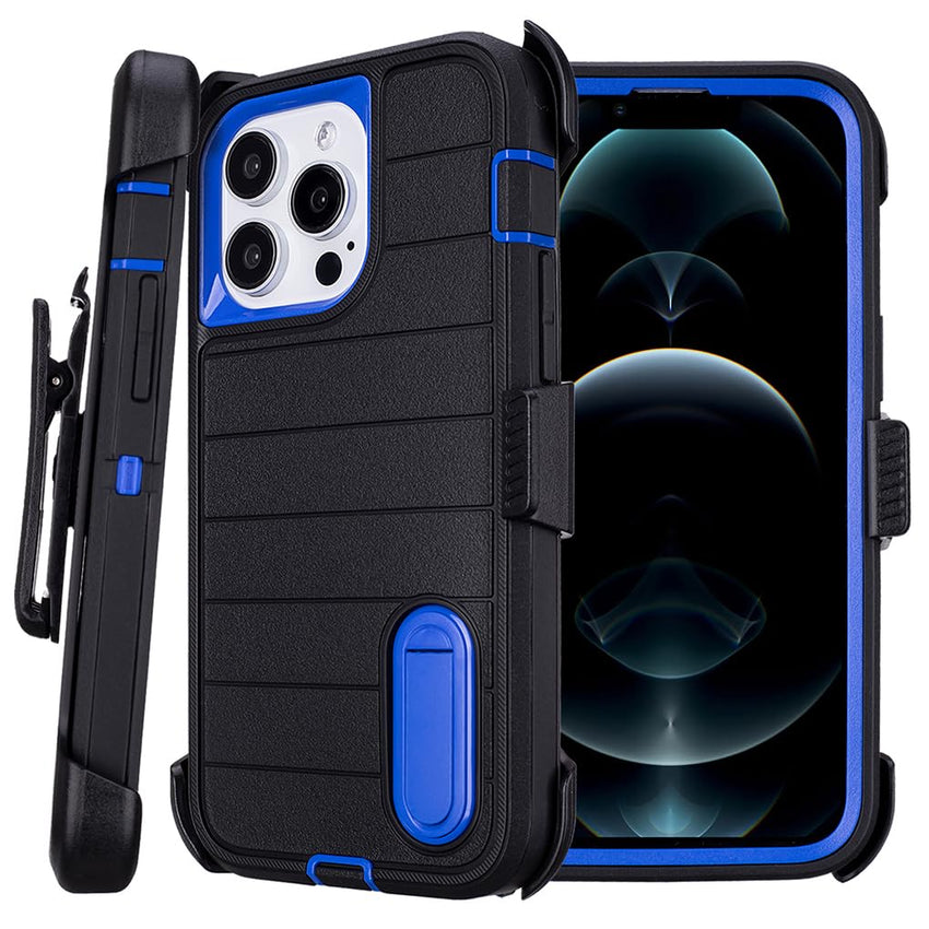 Phone Cases for iPhone 12 Pro Max Case Black with Belt Clip,3 Layers of Sturdy,Military Grade Shockproof ProMax Holster Protective Cases for Heavy Duty iPhone 12 Pro Max Phone Case Black Blue