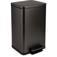 SIMPLI-MAGIC 13.2 Gallon (50L) Step Trash Can – Kitchen Garbage Can with Slow-Close Lid – Odor Control, Hands-Free, Easy to Clean, Brushed Stainless Steel