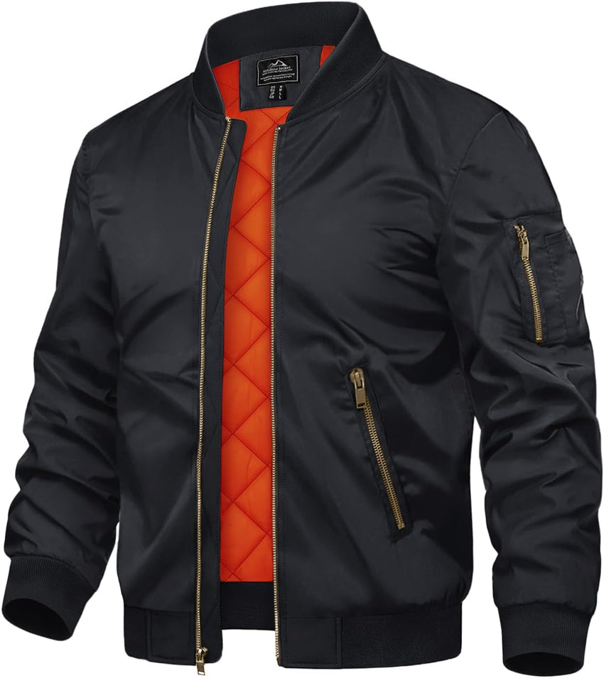 7DAY'S Men's Jackets-Bomber Jacket Fall Winter Warm Windbreaker Full Zip Casual Padded Coats