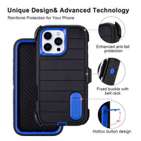 for Phone Case iPhone 16 Pro Case Black with Belt Clip Heavy Duty Holster for Shockproof Cases,3 Layers of Sturdy,Military Grade Defender Cover for iPhone 16 Pro Cases Black 6.3 Inch