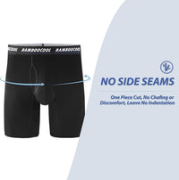 BAMBOO COOL Men's Long Boxer Briefs Performance Long Leg Sports Boxer Brief Underwear MultiPack