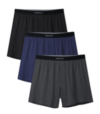 DAVID ARCHY Combed Cotton Boxers for Men Soft Underwear Mens Boxers Knit Boxer Shorts for Men Pack