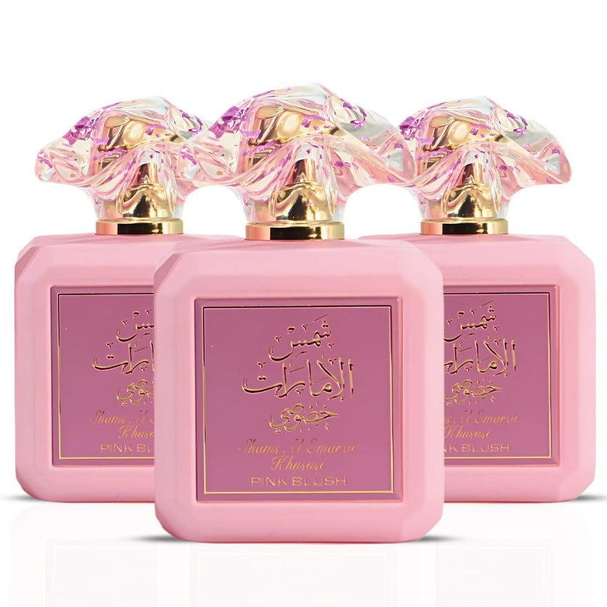 Ard al Zaafaran Pink Blush Shams Al Emarat Khususi, Marshmallow Blush Perfume For Women, Eau de Parfum - 100 ML (3.4 OZ) Romantic & Sweet Arabian Perfume - A Captivating Scent wrapped in Pink Bottle