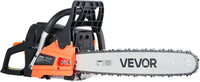 VEVOR 20inch 62CC Gas Powered Chainsaw, 3.8 HP 2 Stroke Engine Gas Power Chainsaws with Non-Slip Handle, Gas Chainsaws with Dual Fuel Tanks, For Wood Cutting, Tree Trimming, and Land Clearing
