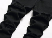 Boy's Skinny Fit Ripped Destroyed Distressed Stretch Slim Jeans Pants