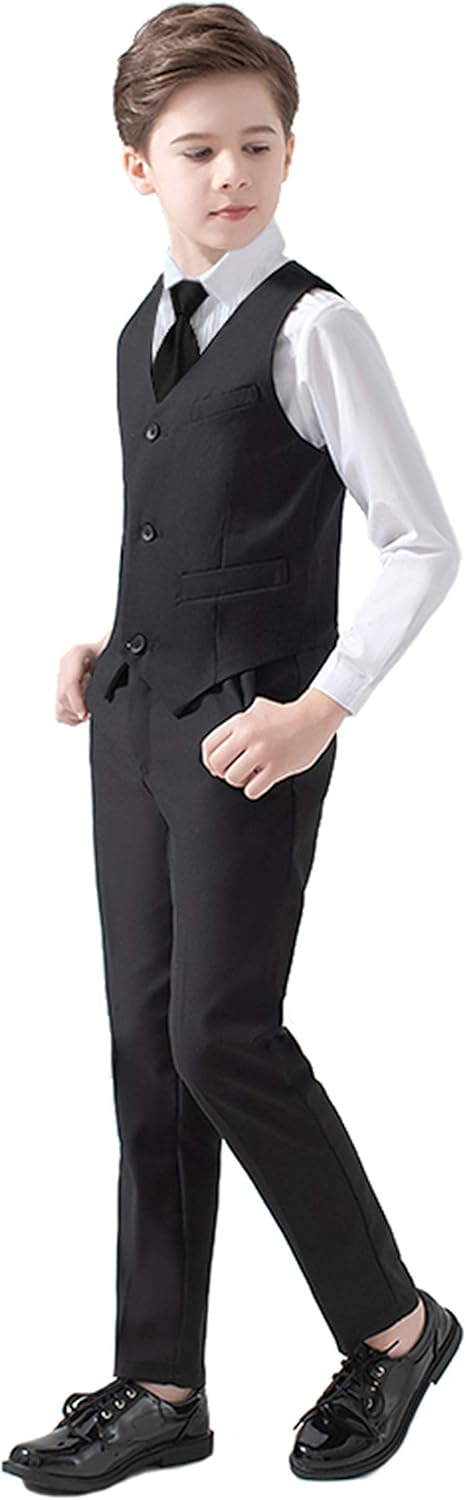 Boys Suits 5 Piece Slim Fit Suit for Kids Formal Ring Bearer Suits