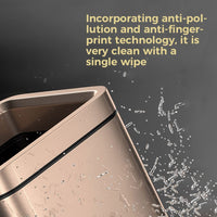 25L/6 Gallon Stainless Steel Square Trash Can, Large Kitchen Garbage Can, Office Commercial Trash Bin Champagne Gold Garbage Can, Large Open Top Waste Basket (25Lgold)