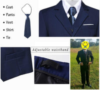 Boys Suits 5 Piece Slim Fit Suit for Kids Formal Ring Bearer Suits