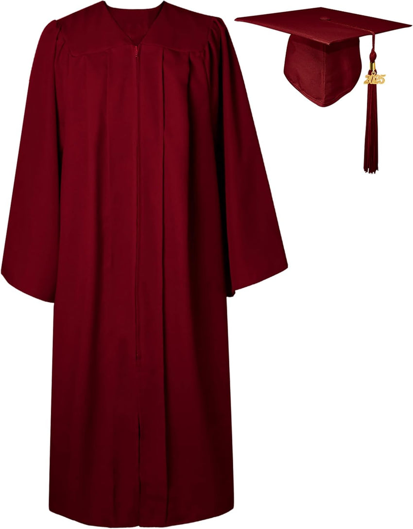 GraduatePro Matte Graduation Cap and Gown Class of 2025 Set Bulk with Tassel for High School & College 12 Colors