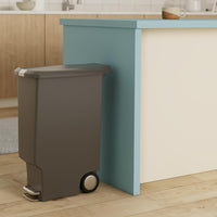 simplehuman 40 Liter / 10.6 Gallon Slim Kitchen Step Trash Can With Secure Slide Lock, Grey Plastic