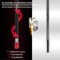 5-Piece 2", 4", 6", 12", 17" Extra Long Magnetic Screwdriver Bit Holders, 1/4 Inch Hex Shank Quick Release Extension Adapter, Durable CR-V Steel, Universal Fit for Impact Driver Bits