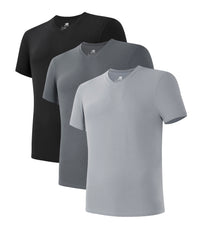 DAVID ARCHY Men's Undershirts Combed Cotton T-Shirt Soft Moisture-Wicking Undershirt Crew Neck or V Neck Tees 3 Pack