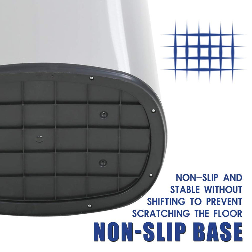 BestOffice | 13 Gallon Trash Can with Lid | Automatic Touchless Garbage Can | Odor Control | Modern Oval Design | Easy to Clean | Stainless Steel | Fits Any Kitchen, Bathroom, Office or Home