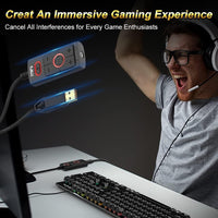 1Mii USB Sound Card - 3.5mm Jack Audio Adapter - Virtual 7.1 Surround Sound - USB Adapter for PS4/PC/MAC/Stereo Headsets, External Sound Card No Drivers Needed Plug and Play