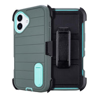 for Phone Case iPhone 16 Plus Case Black with Belt Clip Heavy Duty Holster for ShockPlusof Cases,3 Layers of Sturdy,Military Grade Defender Cover for iPhone 16 Plus Cases Black 6.7 Inch