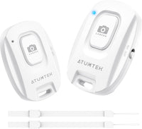 ATUMTEK Camera Remote Shutter for iPhone and Android Smartphones (2 Pack), Wireless Phone Remote Control Selfie Button for Photos and Videos (Bluetooth 5.2), Wrist Strap Included, Black Stylish