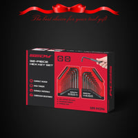 SEDY 32-Piece Hex Key Wrench Set, Metric and SAE Allen Wrenches (0.028-3/8 inch, 0.7-10 mm) L Shape Allen Keys, Chrome Vanadium Steelwith 2x Extension Handle