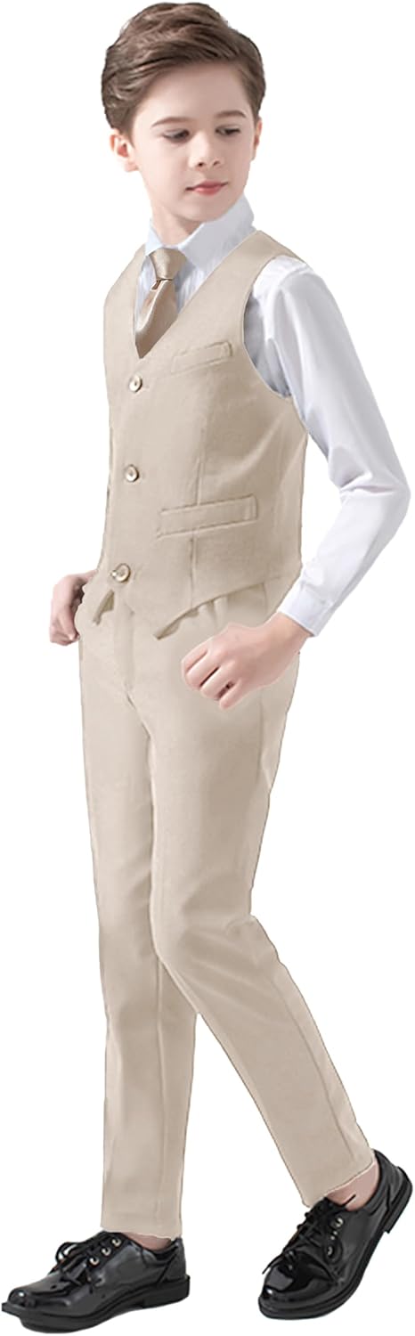 Boys Suits 5 Piece Slim Fit Suit for Kids Formal Ring Bearer Suits