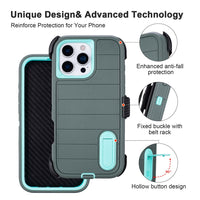 for Phone Case iPhone 16 Pro Case Black with Belt Clip Heavy Duty Holster for Shockproof Cases,3 Layers of Sturdy,Military Grade Defender Cover for iPhone 16 Pro Cases Black 6.3 Inch