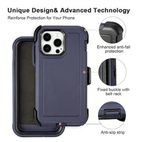 for Black iPhone 16 Pro Case with Belt Clip, for Shockproof iPhone 16 Pro Case Heavy Duty,3 Layers of Sturdy,Anti-Drop,Military-Grade Defender Cover for iPhone 16Pro Case Black