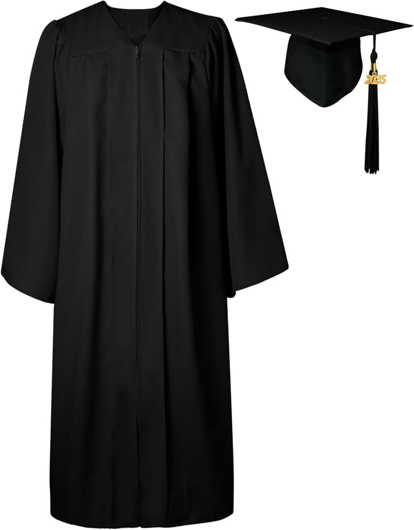 GraduatePro Matte Graduation Cap and Gown Class of 2025 Set Bulk with Tassel for High School & College 12 Colors