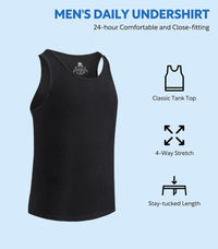 DAVID ARCHY Men's Undershirts Combed Cotton Tank Tops Soft Moisture-Wicking Shirt Breathable A-Shirt for Men 3 Pack