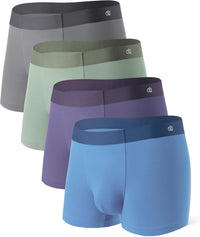 DAVID ARCHY Men's Underwear Trunks Modal Support Pouch Ultra Soft Breathable Seamless Underwear for Men 4 Pack
