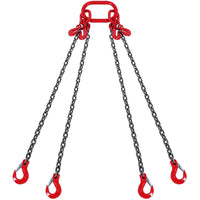 VEVOR Chain Sling, 5/16 Inch X 5 Ft Lifting Chains with Hooks, G80 Engine Chain Hoist Lifts, 11000LBS Lifting Sling Chains for Engine Hoist, Engine Lift Chain 5T with 4 Leg Grab Hooks and Adjusters