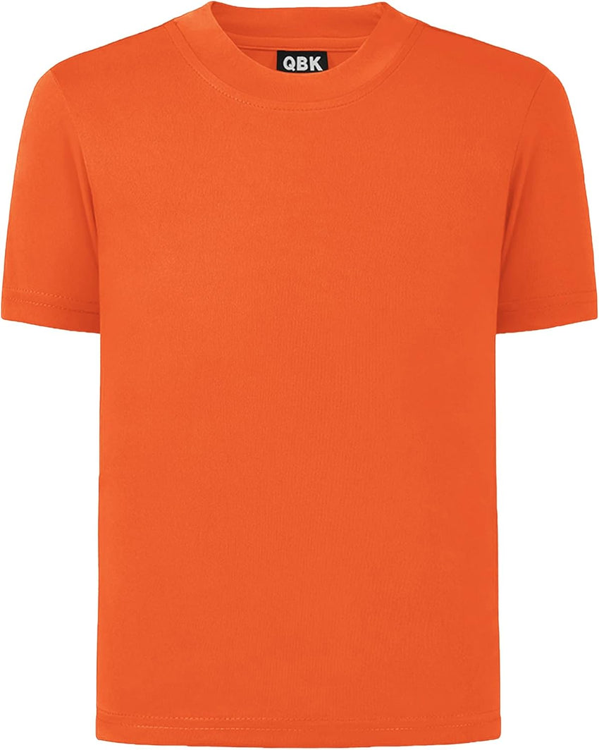 QBK 2T to Youth Neon Shirt Kids UPF 50+ Dry Fit Athletic Short Sleeve Rash Guard T Shirts for Boys Girls Sports Undershirt