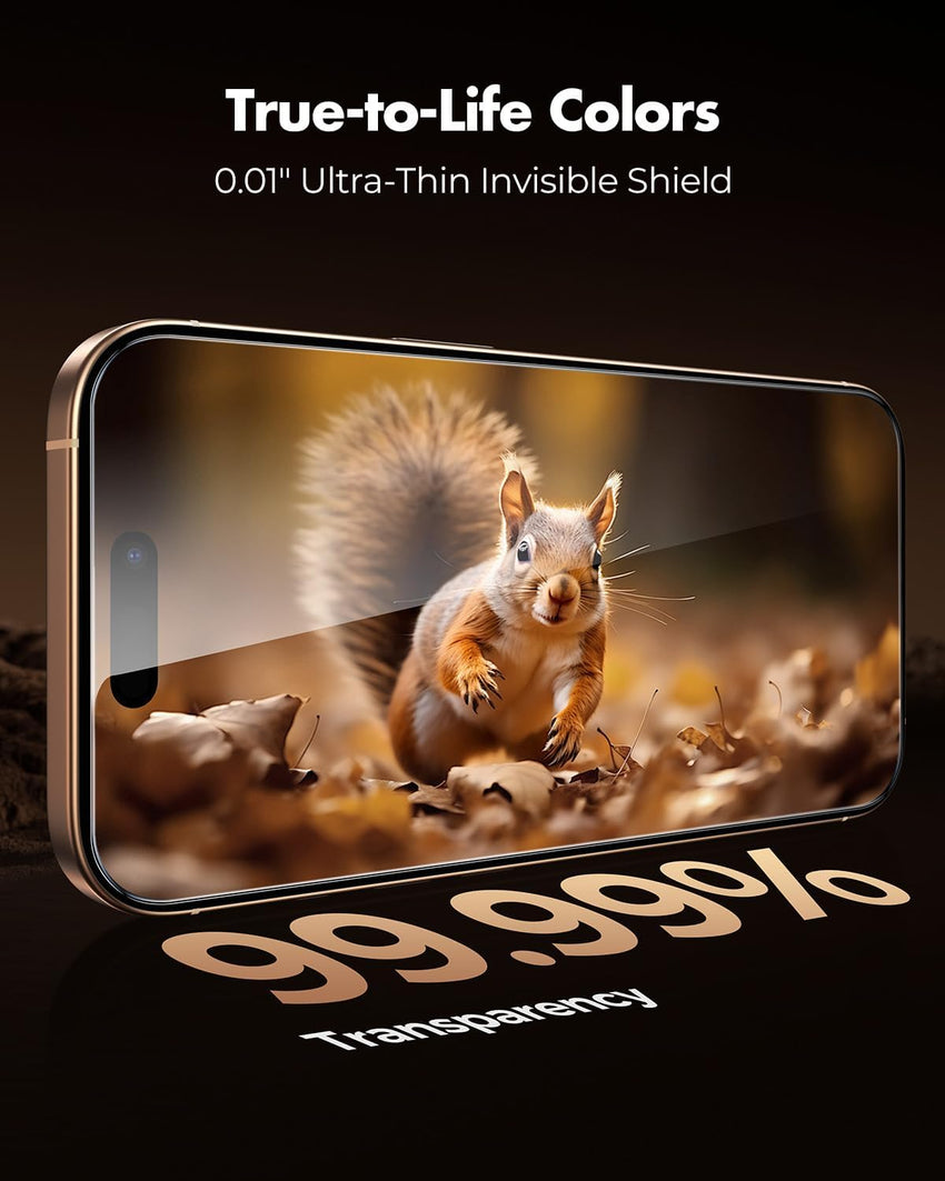 UNBREAKcable Screen Protector for iPhone 16 Pro Max, Pull-To-Protect Easy Installation, Auto Dust-Elimination, 9H+ Military-Grade Tempered Glass, Bubble-Free, Case Friendly, HD Clear, 6.9 Inch, 2 Pack