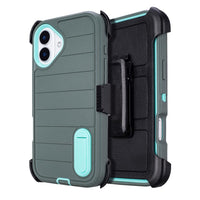 for Phone Case iPhone 16 Plus Case Black with Belt Clip Heavy Duty Holster for ShockPlusof Cases,3 Layers of Sturdy,Military Grade Defender Cover for iPhone 16 Plus Cases Black 6.7 Inch